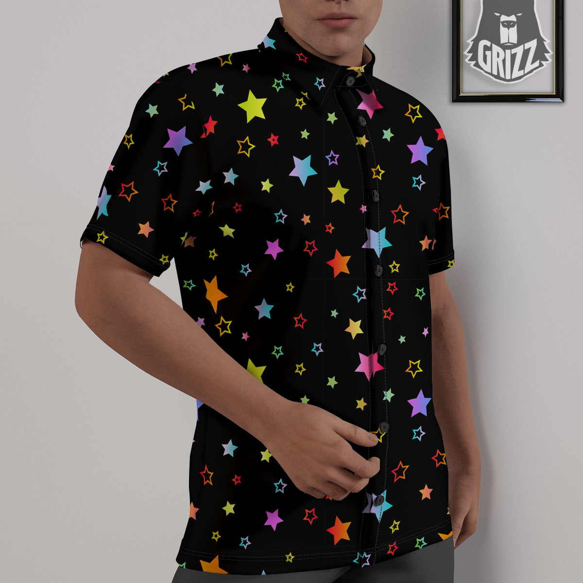 Star Lights Print Pattern Untucked Shirts-grizzshop