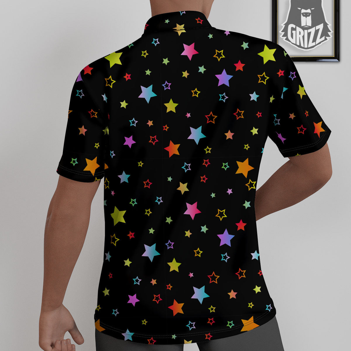 Star Lights Print Pattern Untucked Shirts-grizzshop
