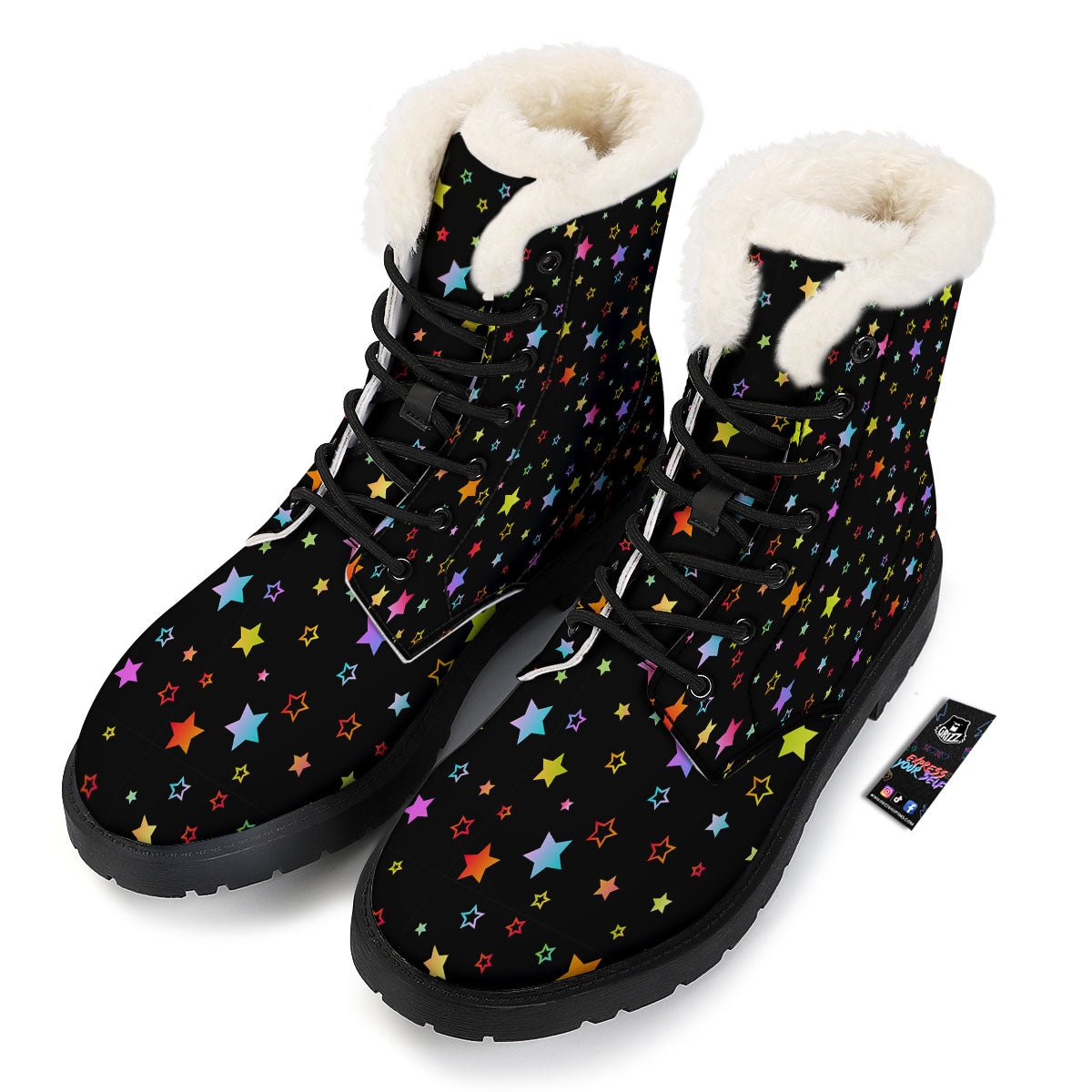 Star Lights Print Pattern Winter Boots-grizzshop