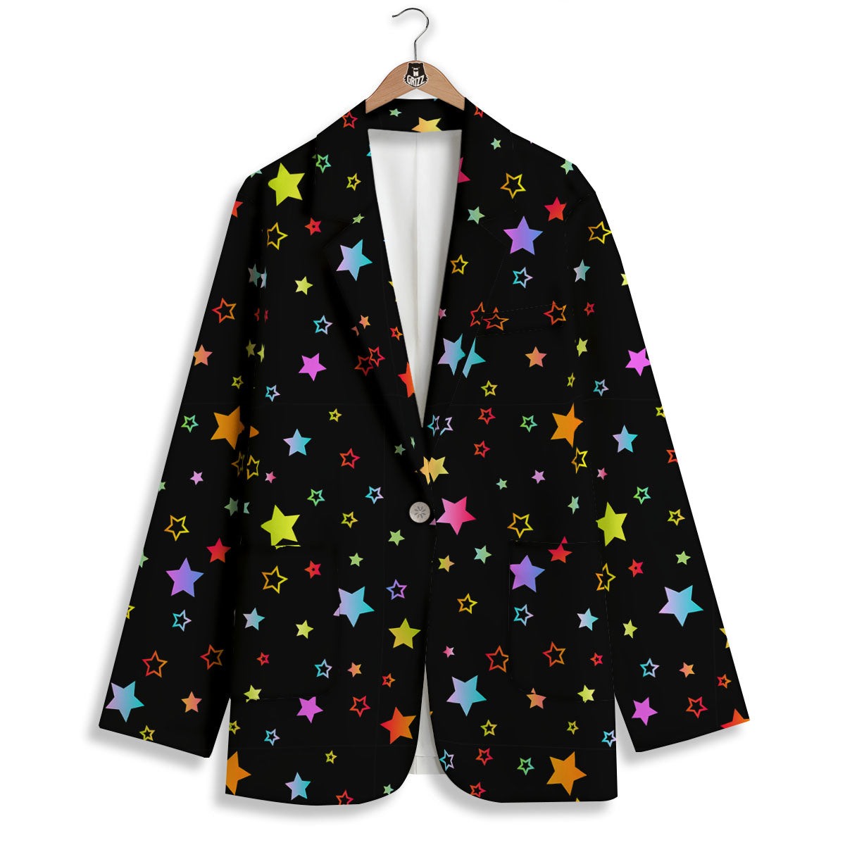 Star Lights Print Pattern Women's Blazer-grizzshop