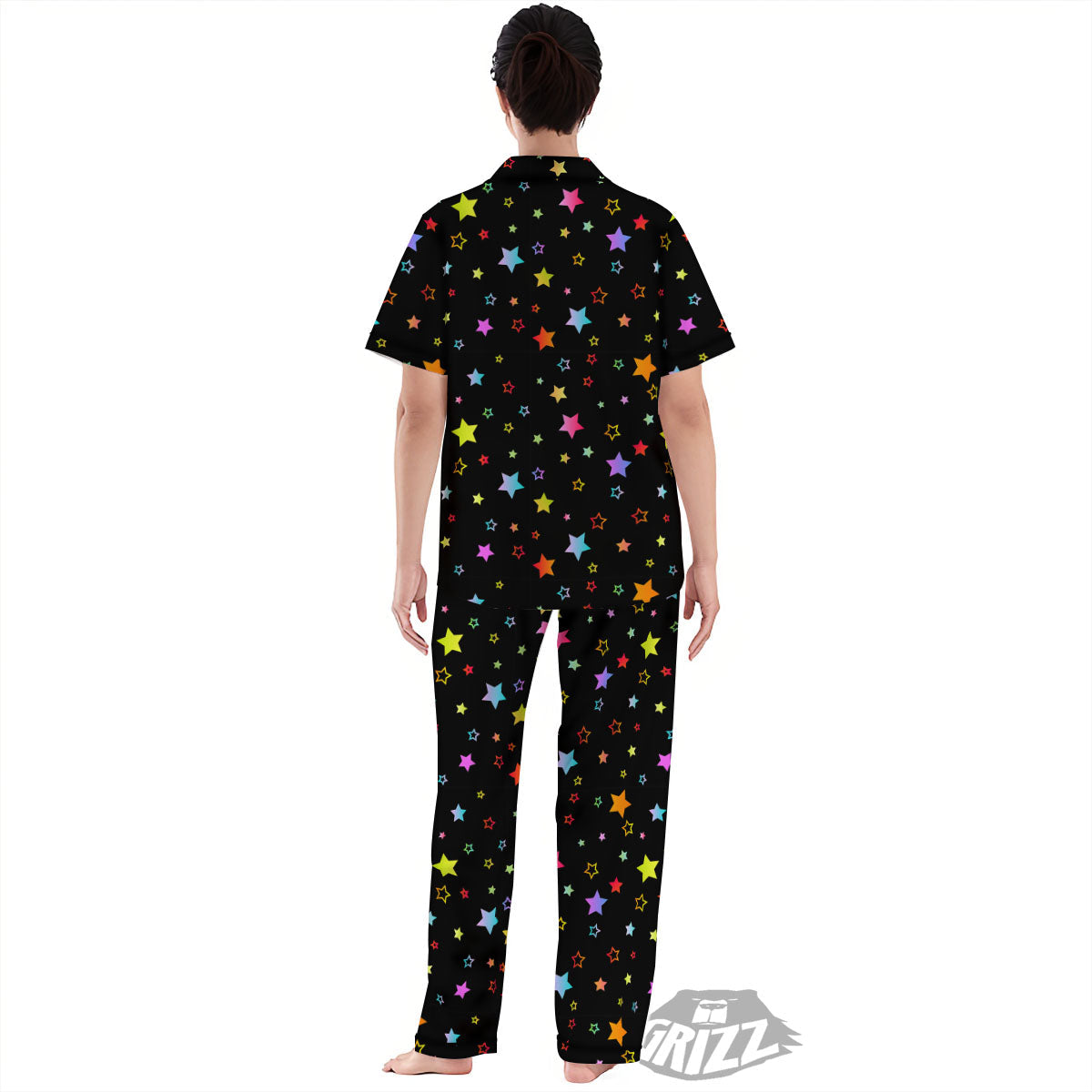 Star Lights Print Pattern Women's Pajamas Set-grizzshop