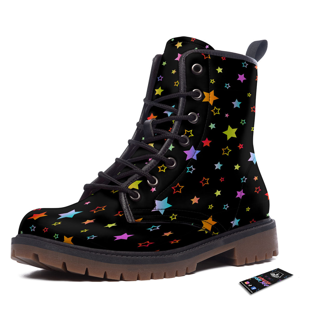 Star Lights Print Pattern Work Boots-grizzshop