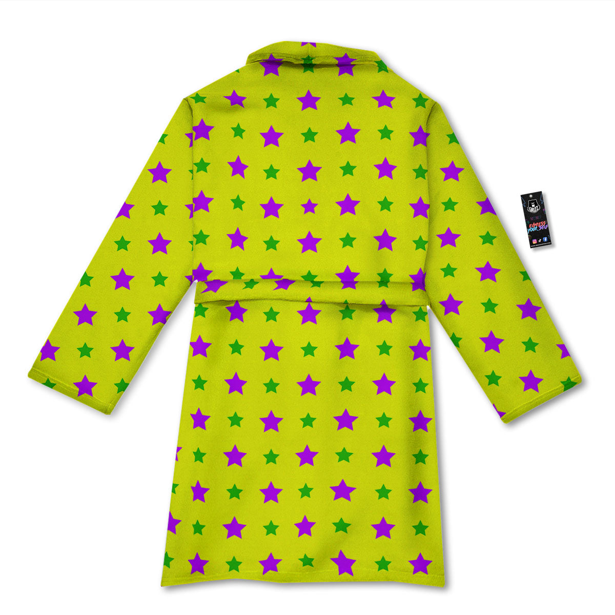 Star Mardi Gras Print Pattern Bathrobe-grizzshop