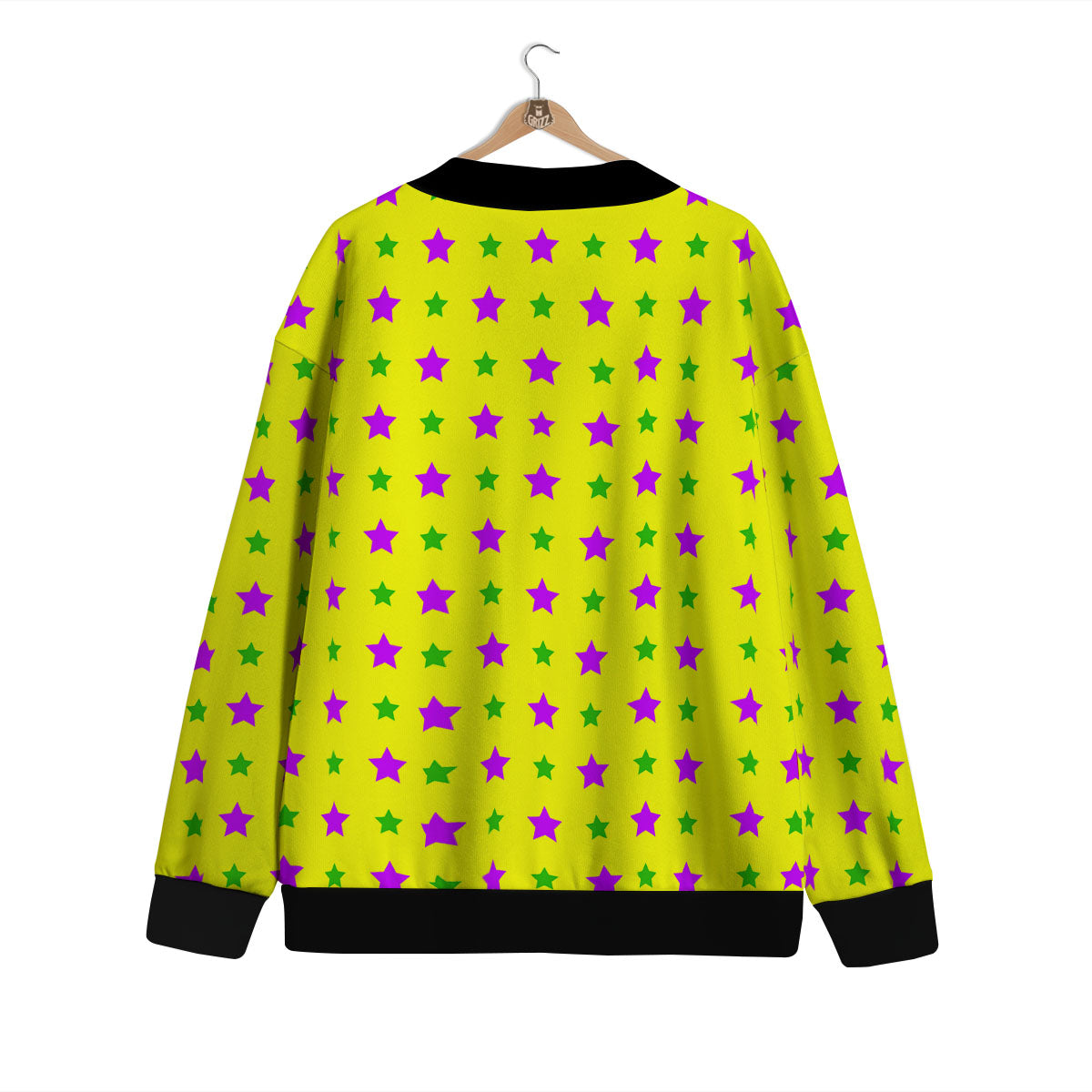 Star Mardi Gras Print Pattern Cardigan-grizzshop