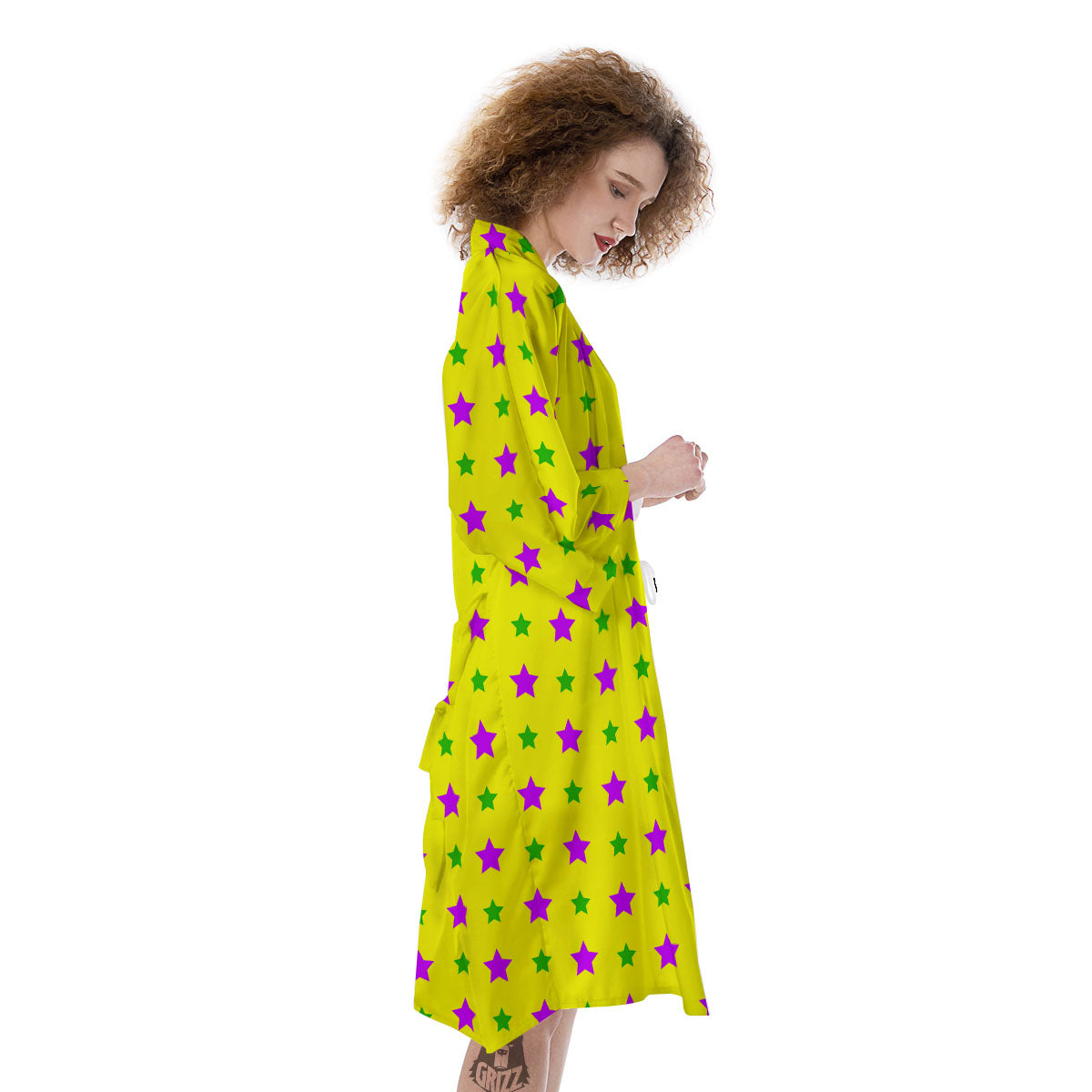 Star Mardi Gras Print Pattern Kimono-grizzshop