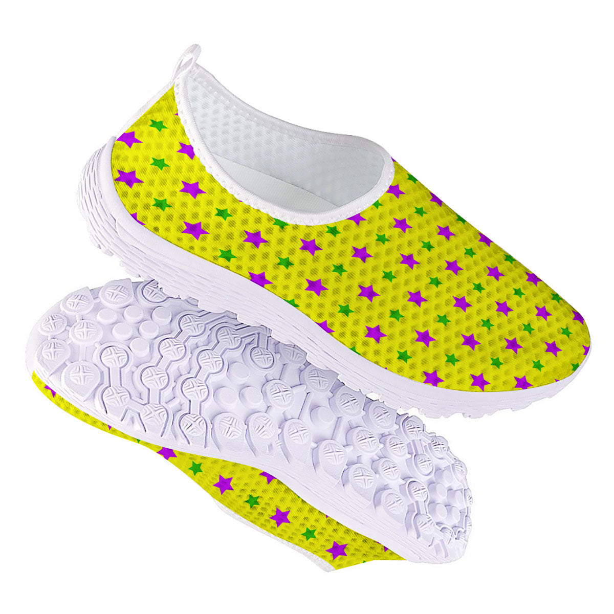 Star Mardi Gras Print Pattern Nurse Shoes-grizzshop