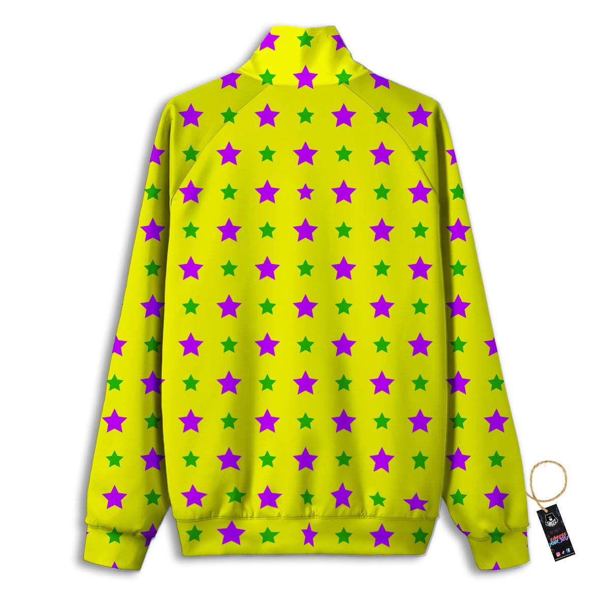 Star Mardi Gras Print Pattern Track Jacket-grizzshop