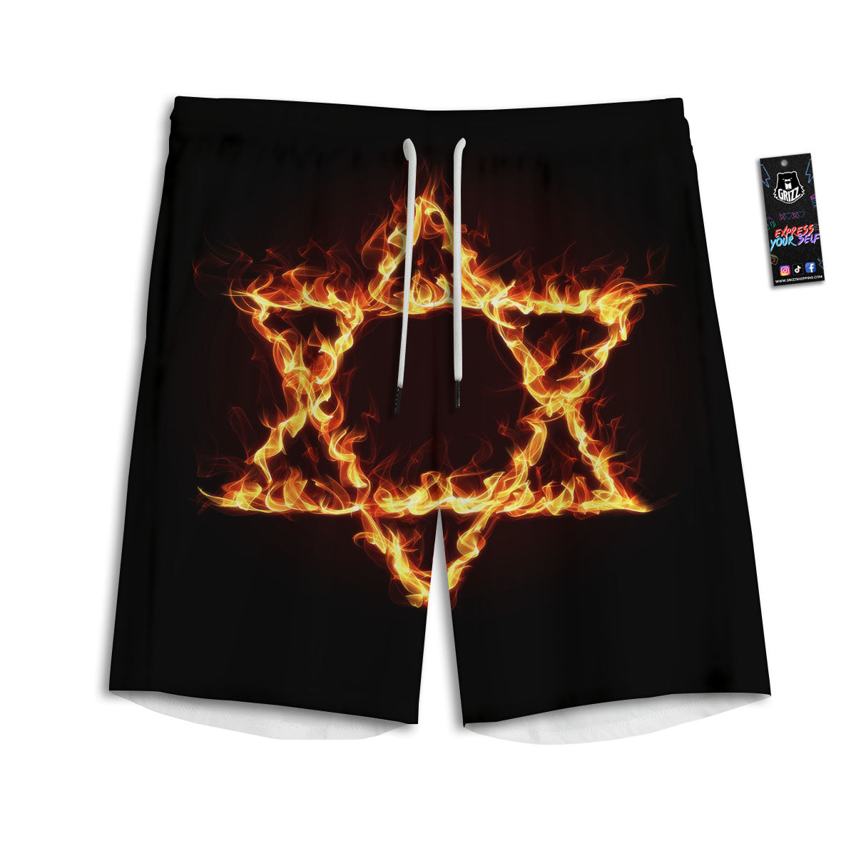 Stripes Merry Christmas Print Pattern Men's Athletic Shorts