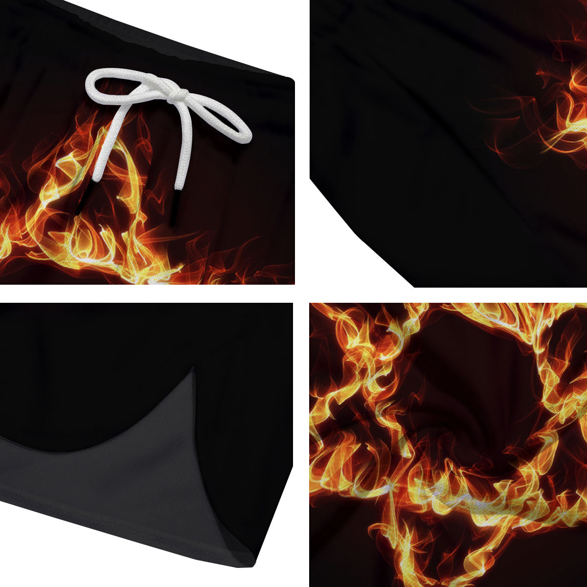 Star Of David Fiery Print Men's Running Shorts-grizzshop