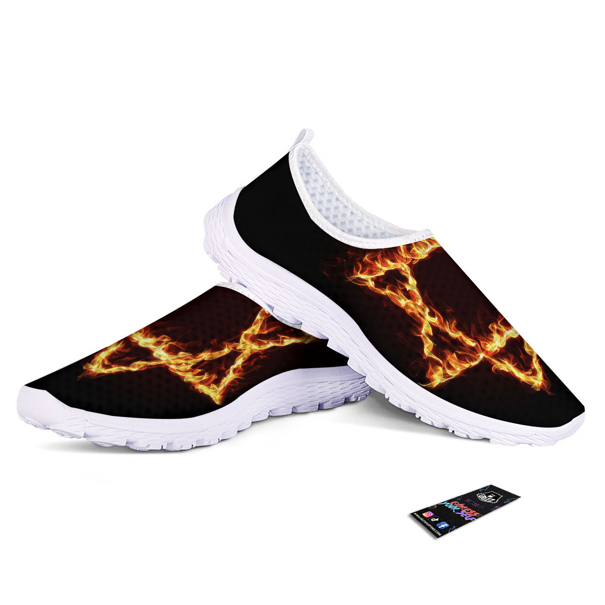 Star Of David Fiery Print Nurse Shoes-grizzshop