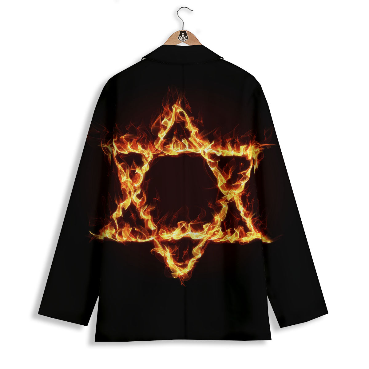 Star Of David Fiery Print Women's Blazer-grizzshop