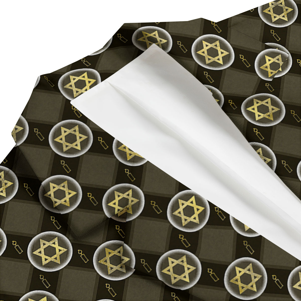 Star Of David Flaming Print Men's Blazer-grizzshop