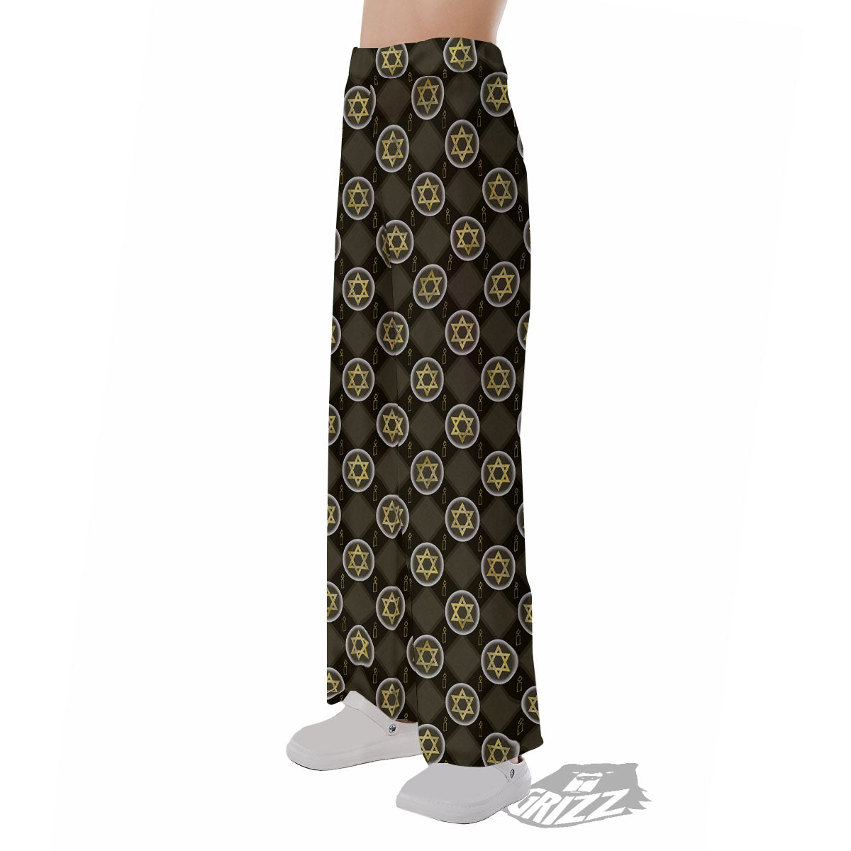 Star Of David Flaming Print Pajama Pants-grizzshop