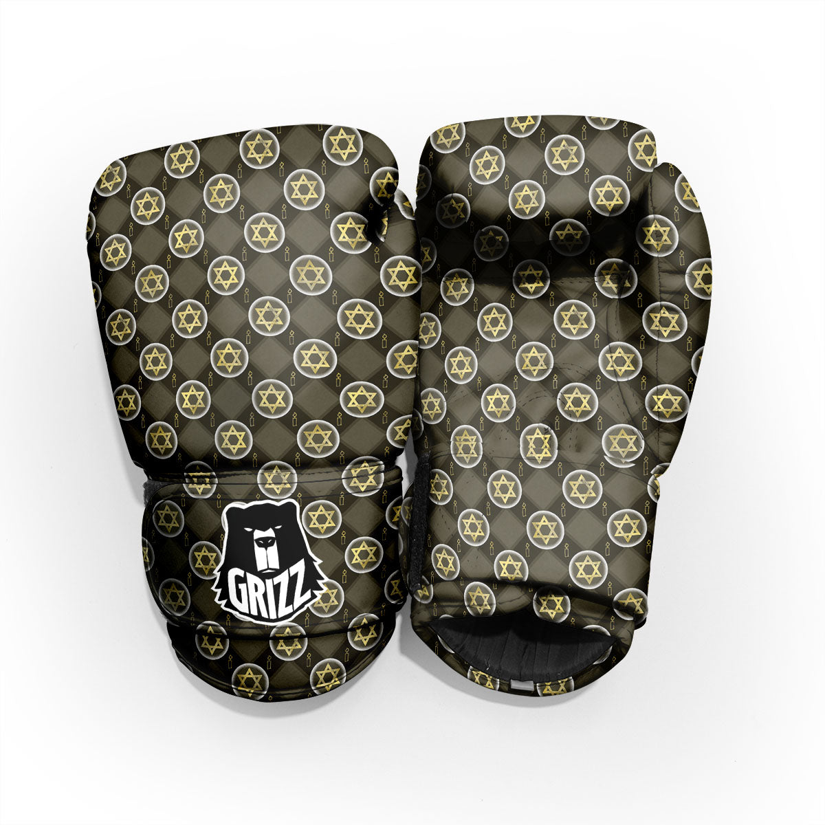 Star Of David Flaming Print Pro Boxing Glove