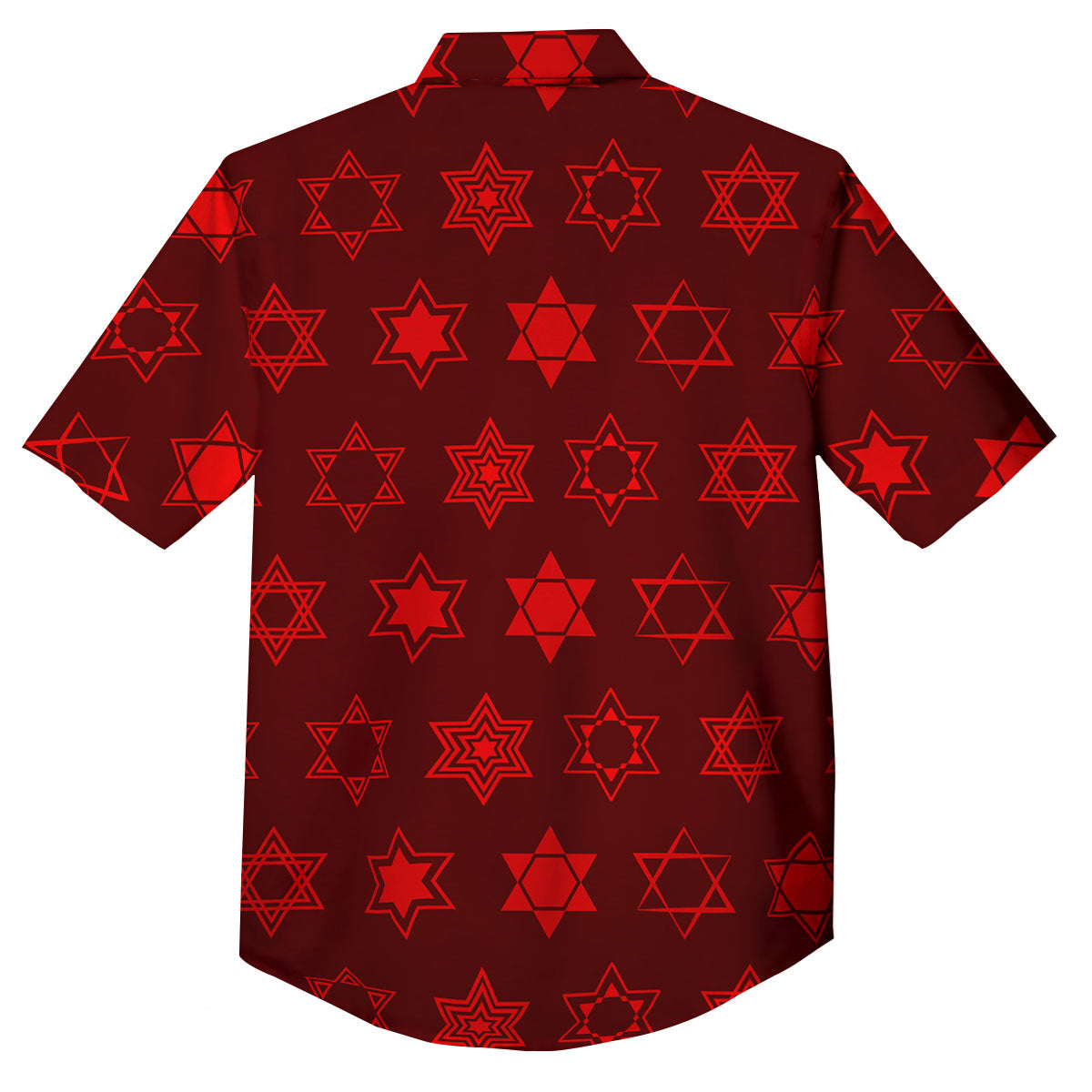 Star Of David Geometric Print Button Up Shirt-grizzshop