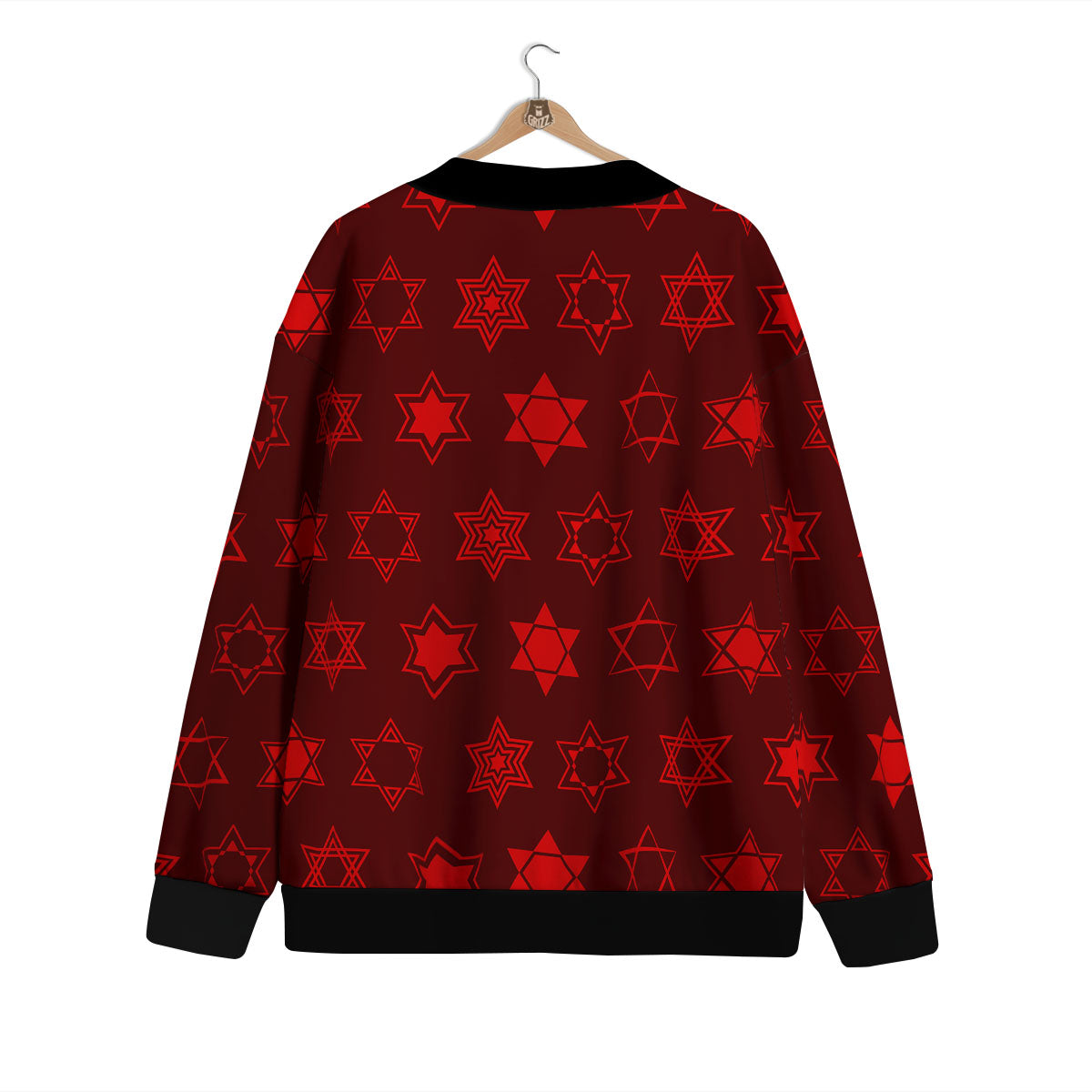 Star Of David Geometric Print Cardigan-grizzshop