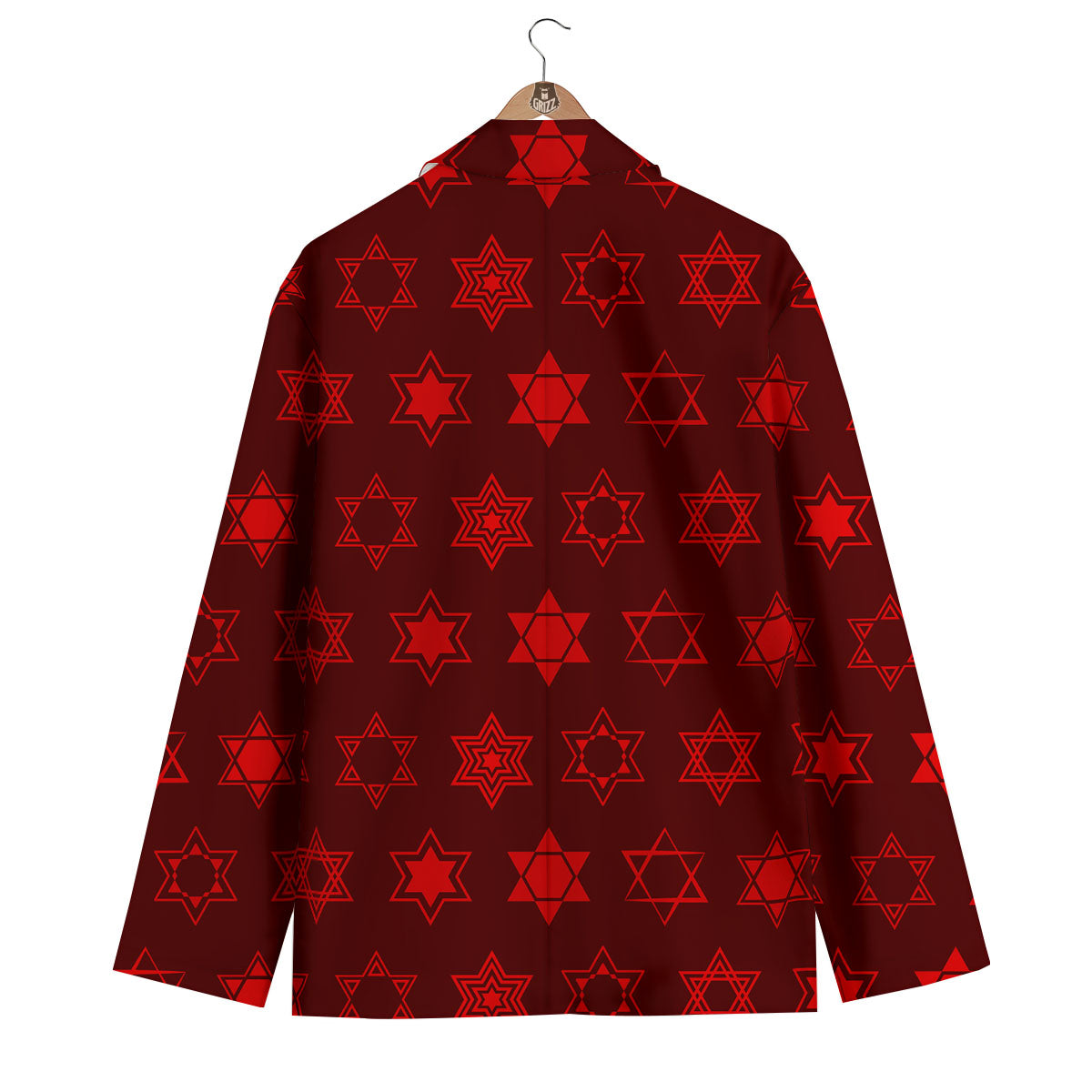 Star Of David Geometric Print Men's Blazer-grizzshop