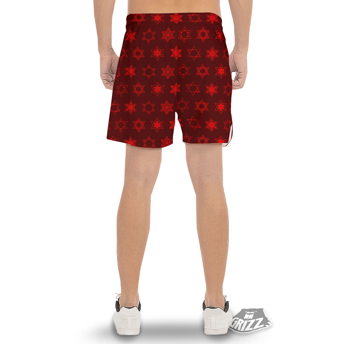 Star Of David Geometric Print Men's Gym Shorts-grizzshop
