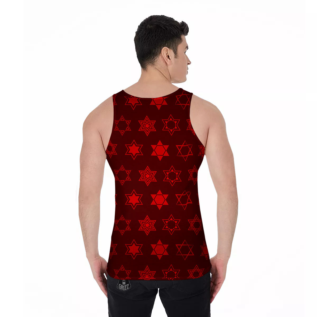 Star Of David Geometric Print Men's Tank Top-grizzshop