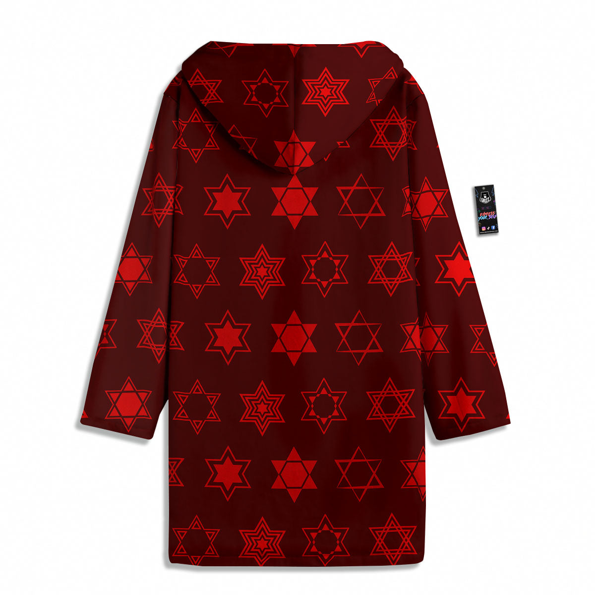 Star Of David Geometric Print Men's Windbreaker Jacket-grizzshop