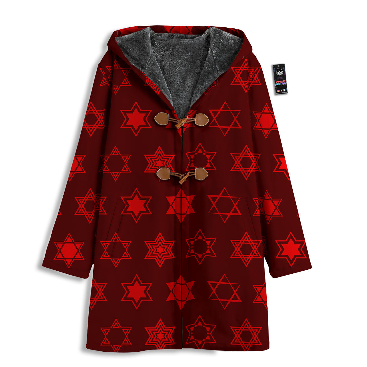 Star Of David Geometric Print Men's Windbreaker Jacket-grizzshop