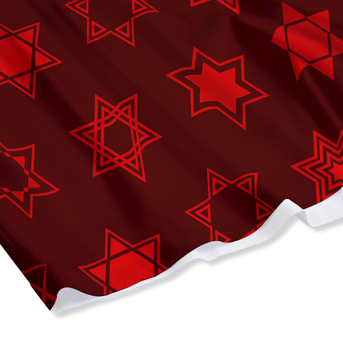 Star Of David Geometric Print Mesh Shorts