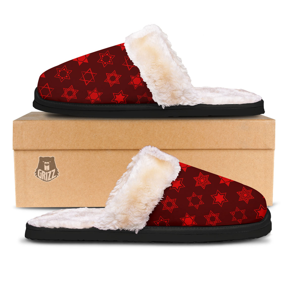 Star Of David Geometric Print Slippers-grizzshop