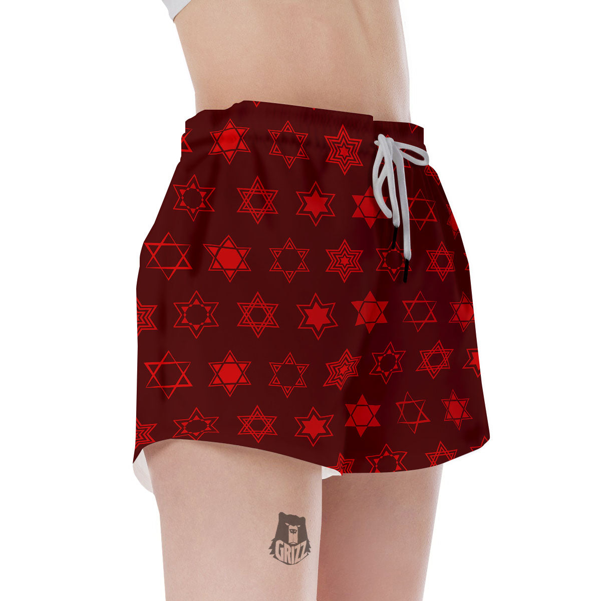 Star Of David Geometric Print Women's Shorts-grizzshop