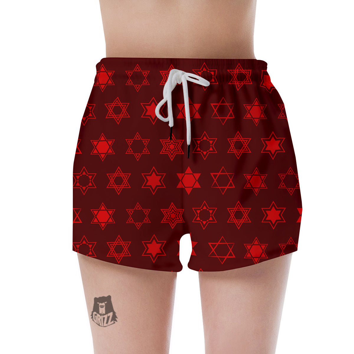 Star Of David Geometric Print Women's Shorts-grizzshop