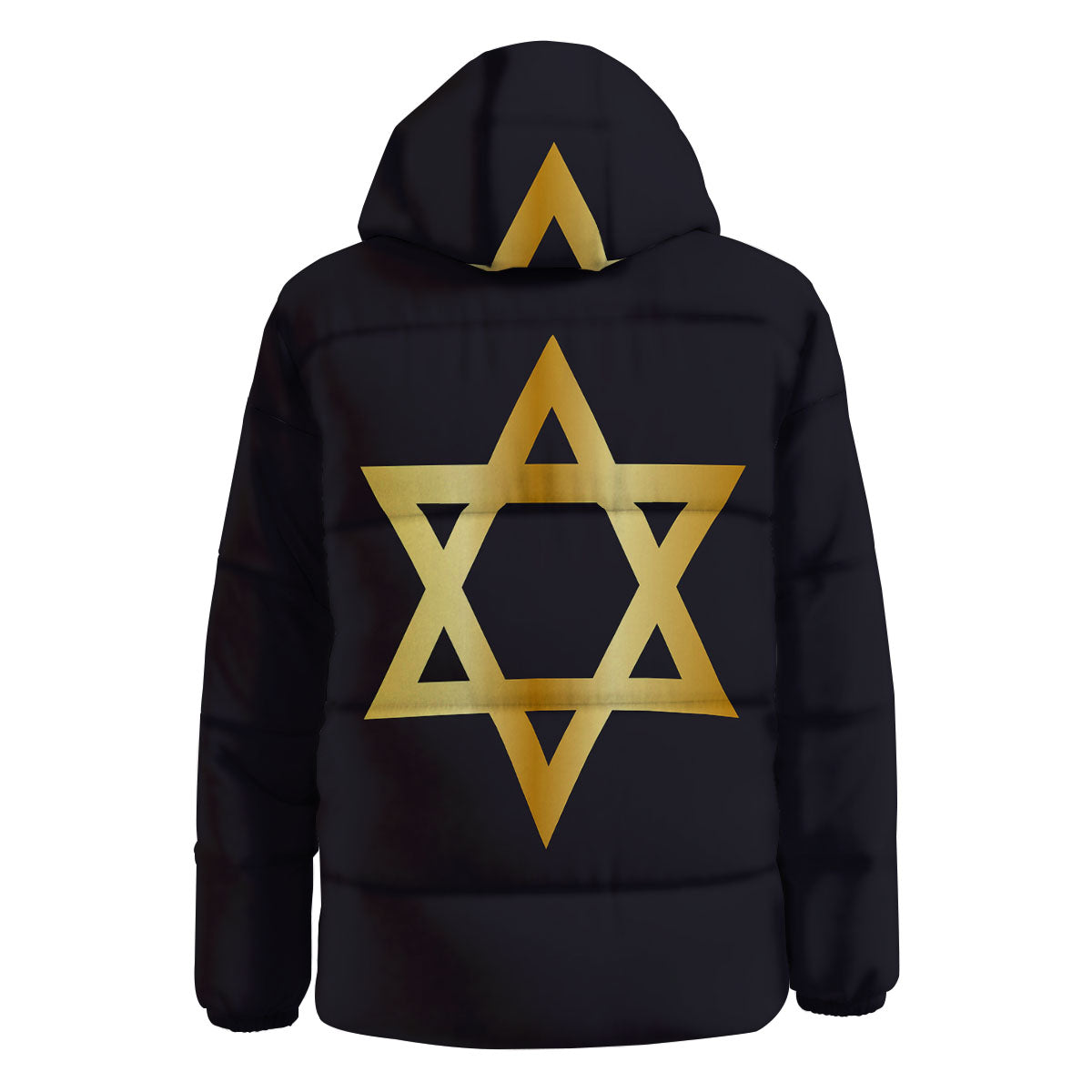 Star Of David Golden Print Down Jacket-grizzshop