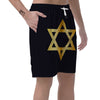 Star Of David Golden Print Men's Shorts-grizzshop