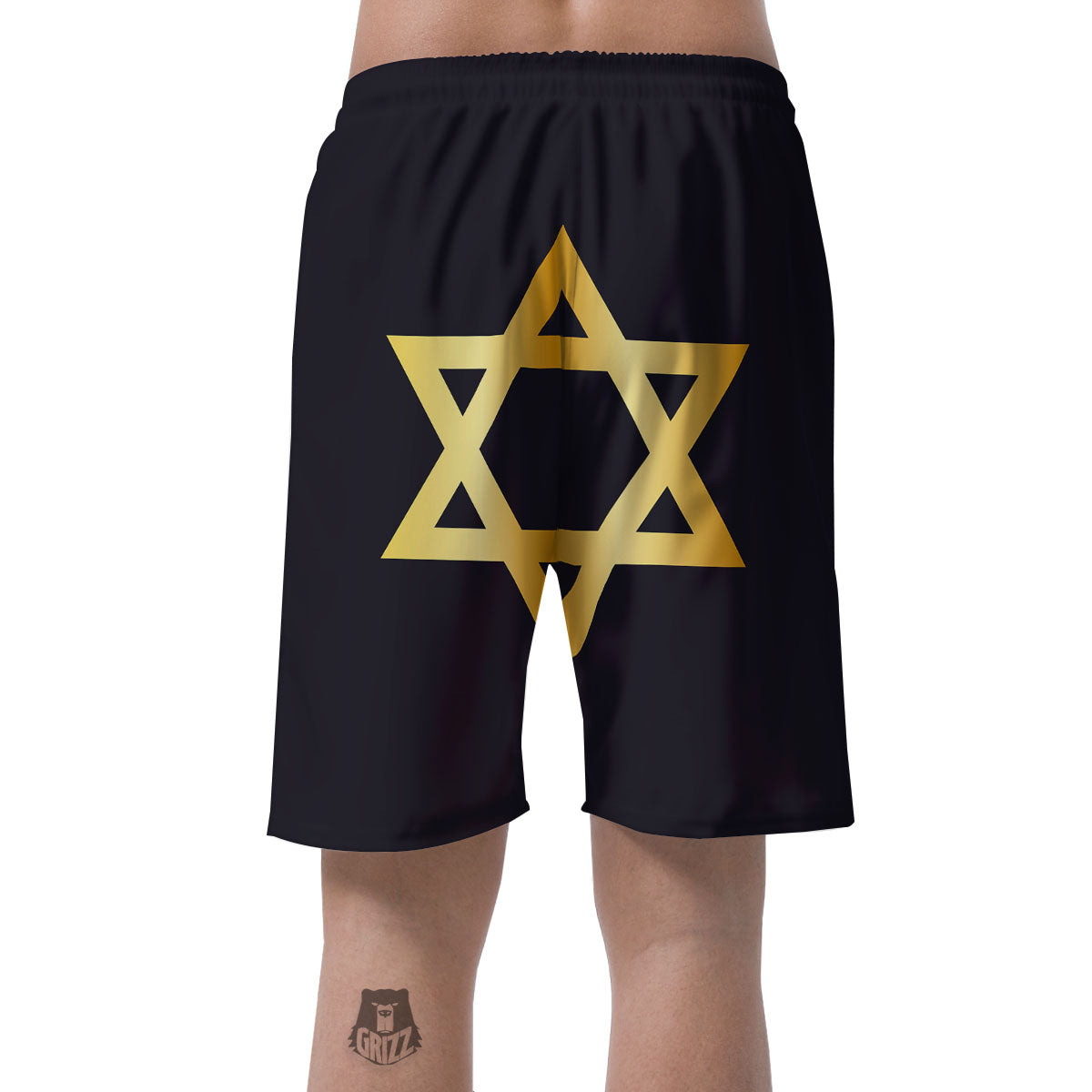 Star Of David Golden Print Men's Shorts-grizzshop