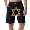 Star Of David Golden Print Men's Shorts-grizzshop