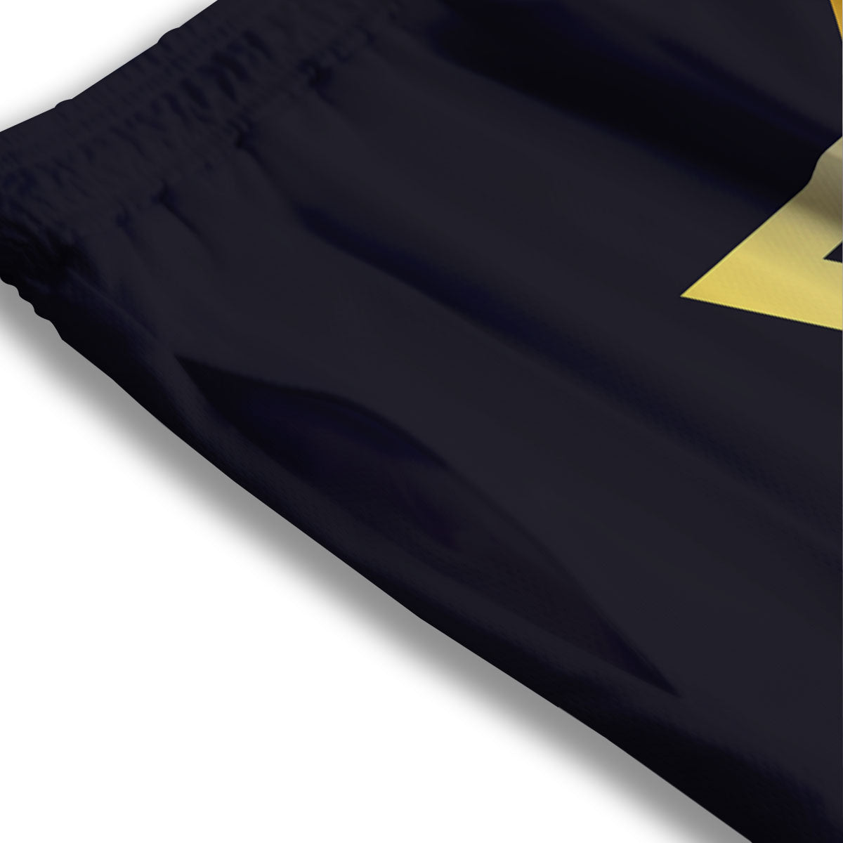 Star Of David Golden Print Mesh Shorts