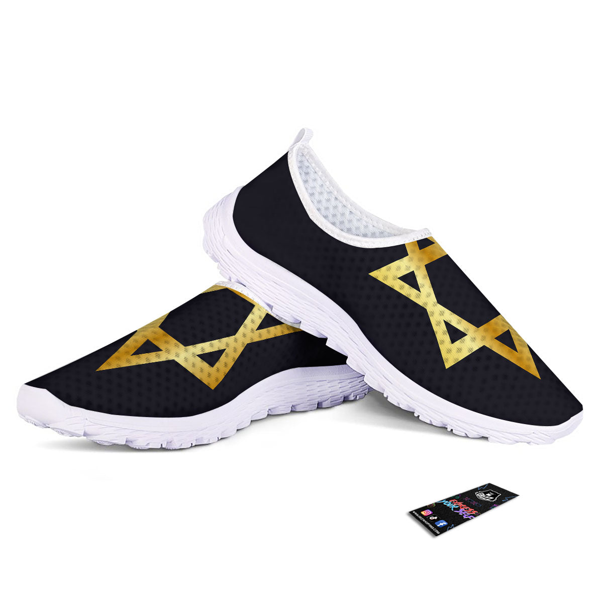 Star Of David Golden Print Nurse Shoes-grizzshop