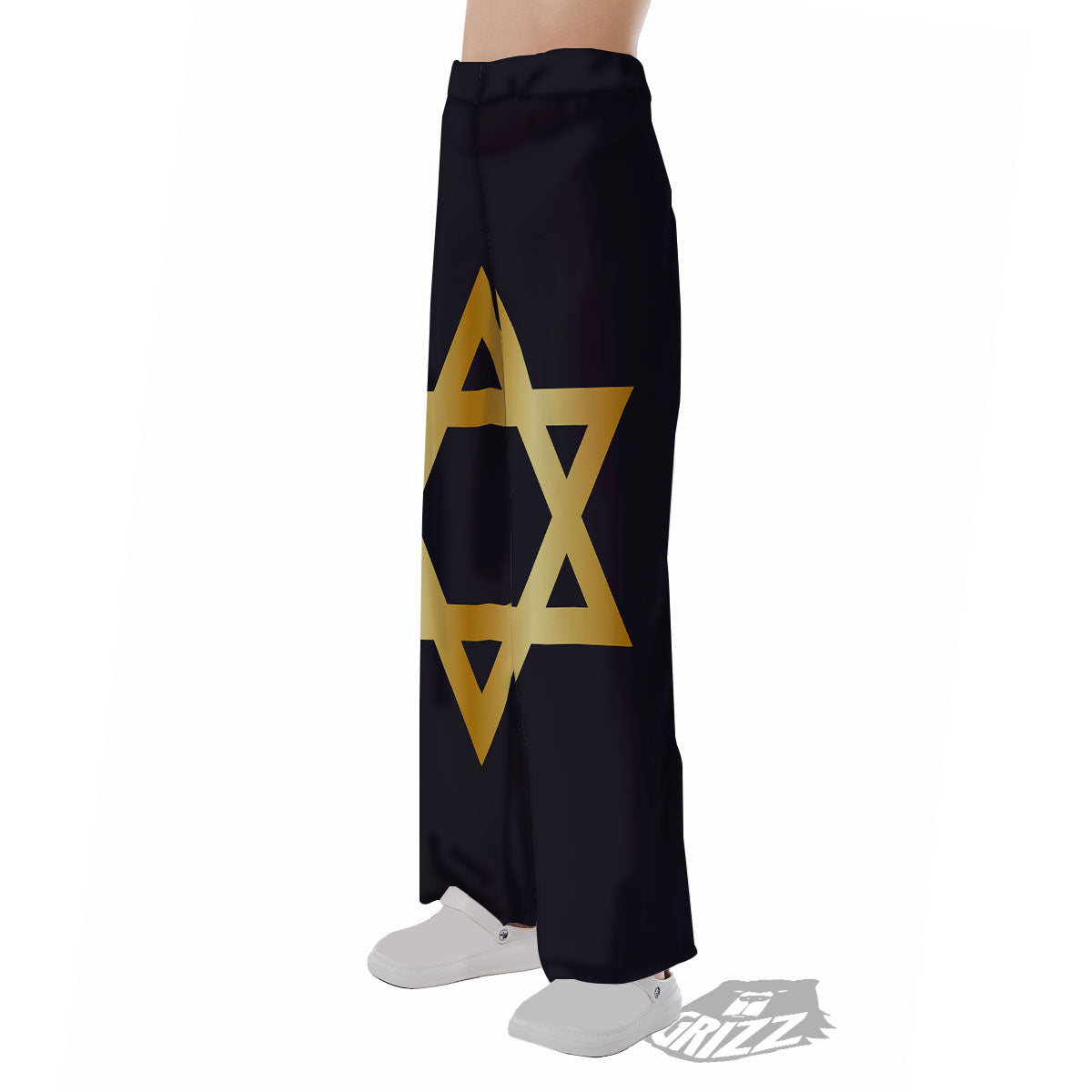 Star Of David Golden Print Pajama Pants-grizzshop
