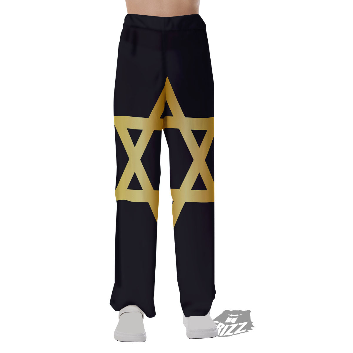 Star Of David Golden Print Pajama Pants-grizzshop