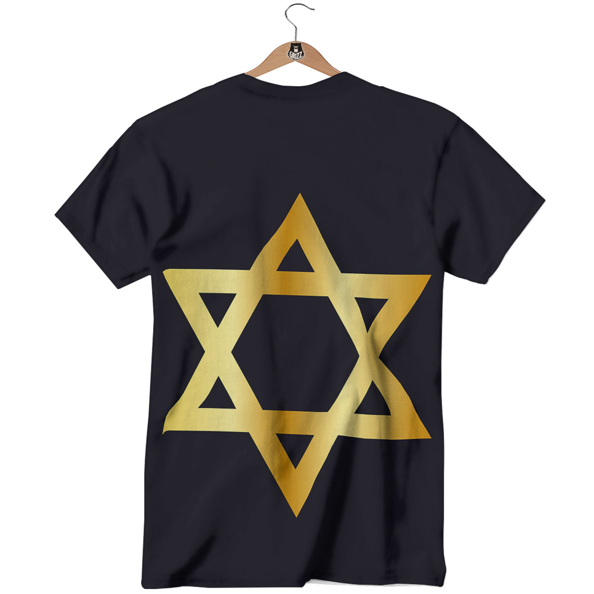 Star Of David Golden Print T-Shirt-grizzshop
