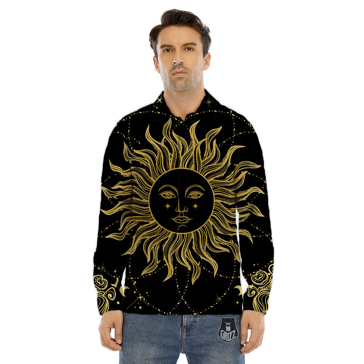 Star Of David Rainbow Print Men's Dress Shirts-grizzshop