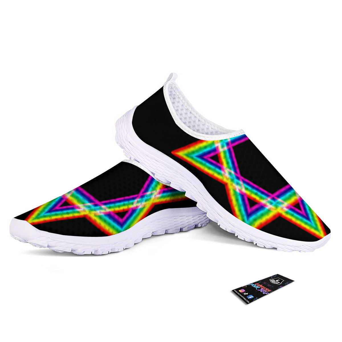 Star Of David Rainbow Print Nurse Shoes-grizzshop