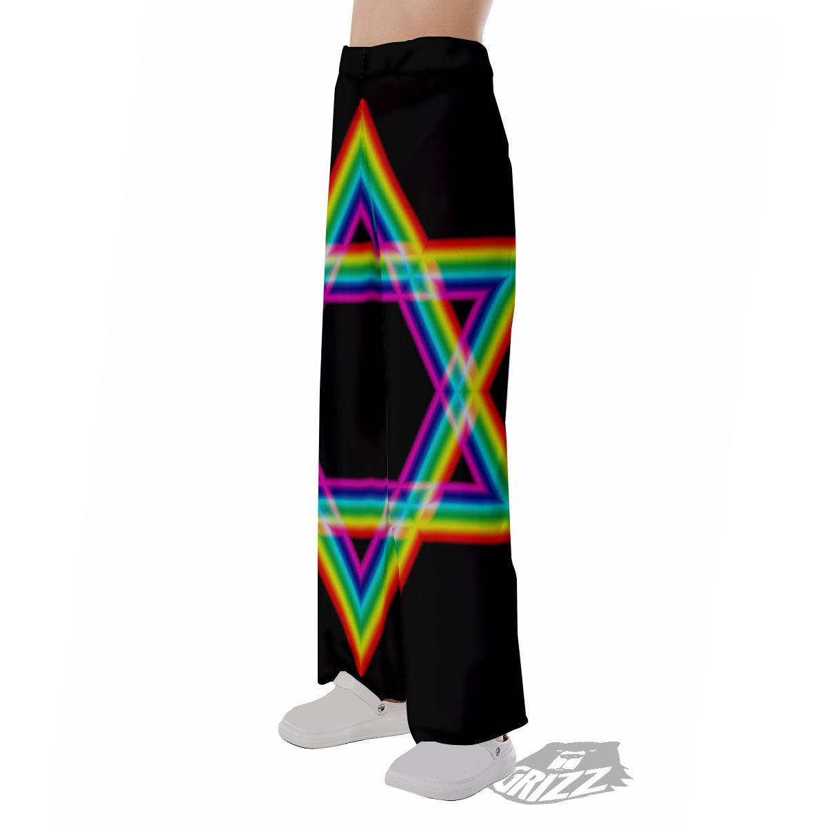 Star Of David Rainbow Print Pajama Pants-grizzshop