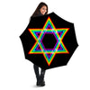 Star Of David Rainbow Print Umbrella-grizzshop