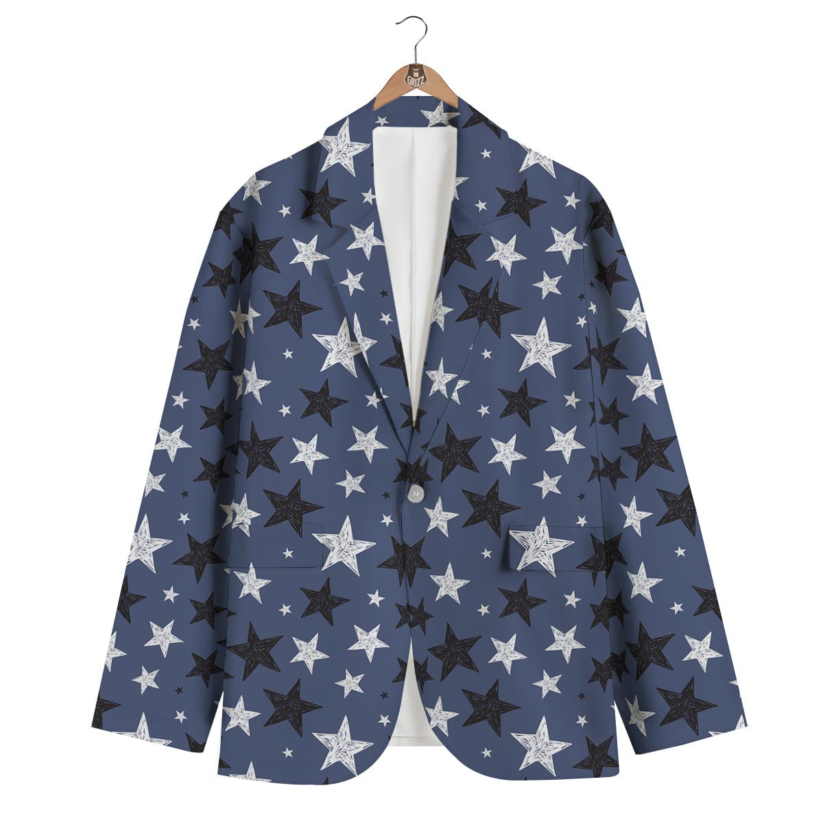 Star Print Pattern Men's Blazer-grizzshop