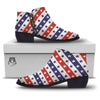 Star USA Patriotic Print Pattern Ankle Boots-grizzshop