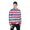 Star USA Patriotic Print Pattern Baseball Jacket-grizzshop