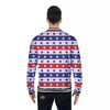 Star USA Patriotic Print Pattern Baseball Jacket-grizzshop