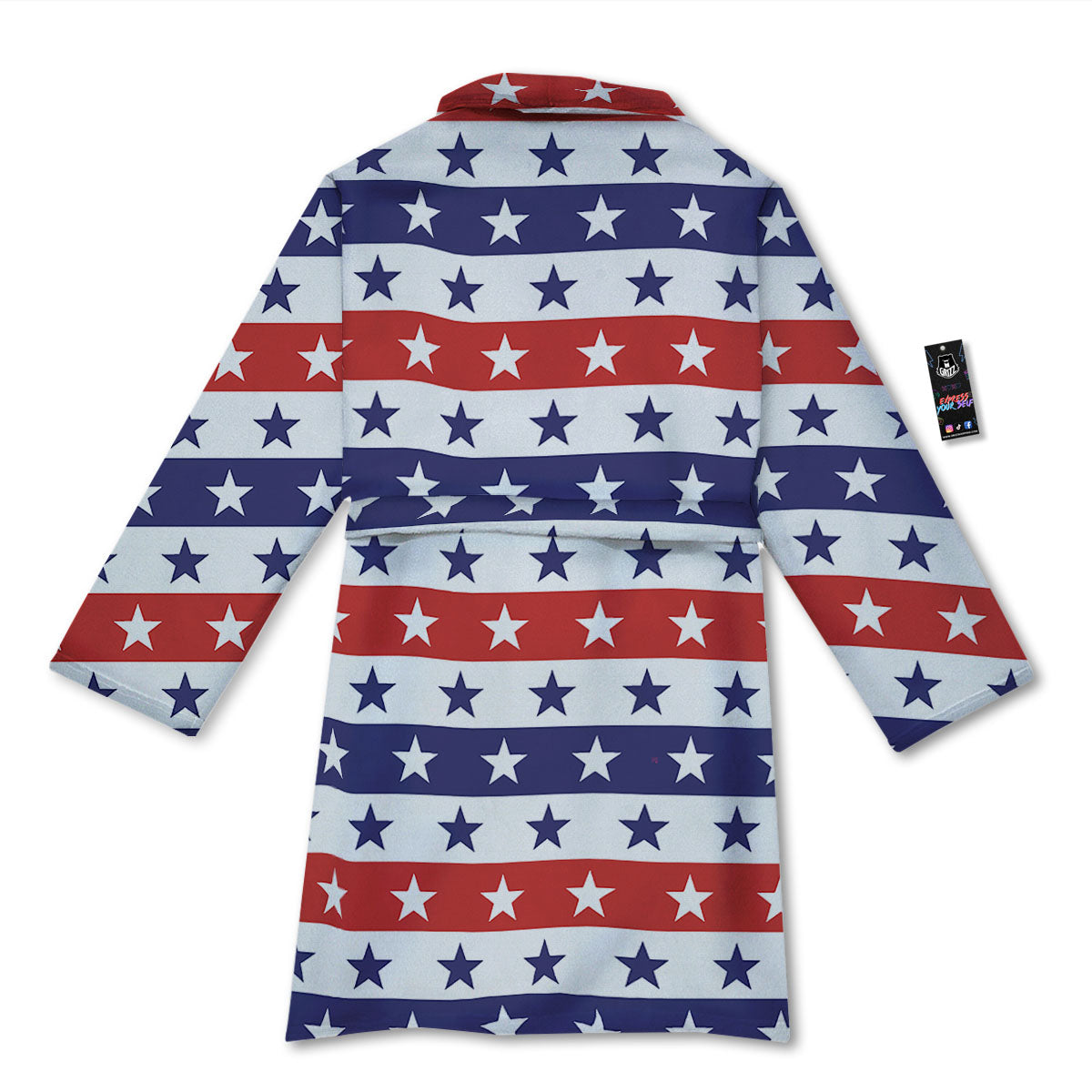 Star USA Patriotic Print Pattern Bathrobe-grizzshop