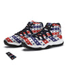 Star USA Patriotic Print Pattern Black Bball Shoes-grizzshop