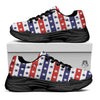 Star USA Patriotic Print Pattern Black Chunky Shoes-grizzshop