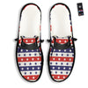 Star USA Patriotic Print Pattern Black Loafers-grizzshop